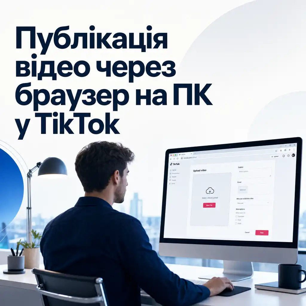 Публікація відео через браузер на ПК у TikTok